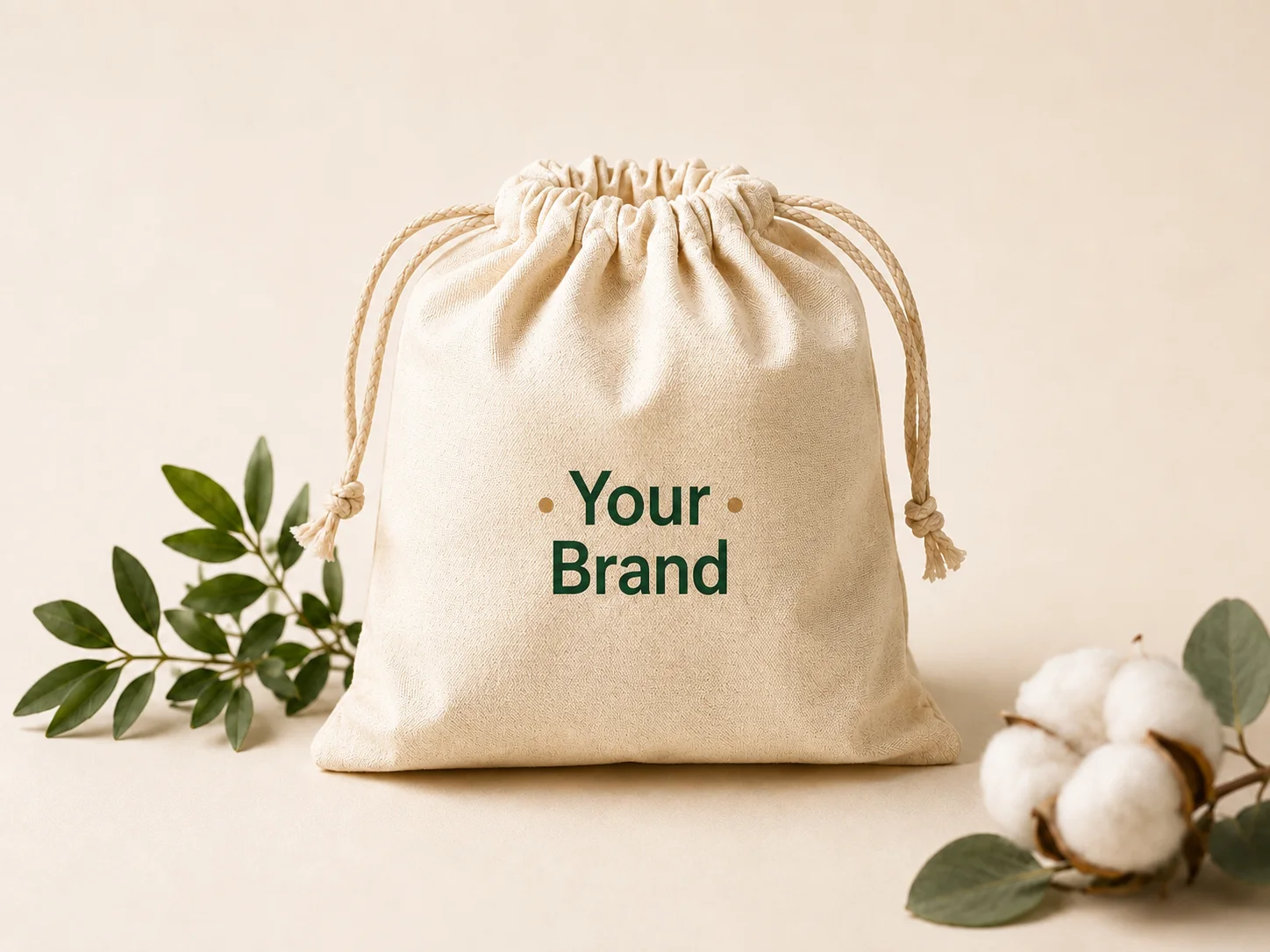 Cotton Drawstring Pouch — illustrative branding or finish direction